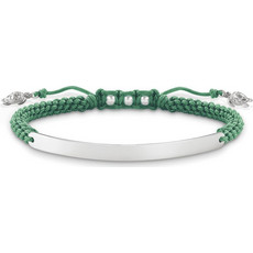 Thomas Sabo Γυναικείο Βραχιόλι Μακραμέ από Κορδόνι & Ασήμι A0058-173-6