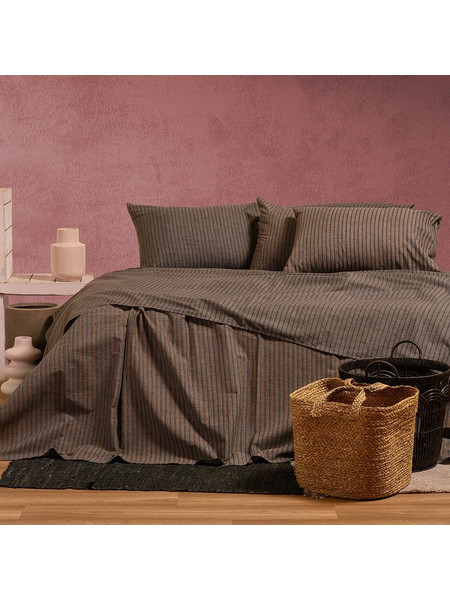 Melinen Σετ Σεντόνια Μονά Βαμβακερά 170x270 Ultra Line Blaze Brown