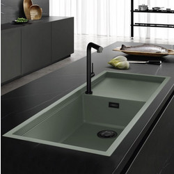 Elleci Sintesi 510 Sage Green K82 Ένθετος Νεροχύτης Γρανίτη Αντιστρεφόμενος 116x50cm