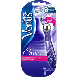 Gillette Venus Swirl Γυναικείο Ξυραφάκι με Ανταλλακτικές Κεφαλές με 5 Λεπίδες & Λιπαντική Ταινία 1τμχ