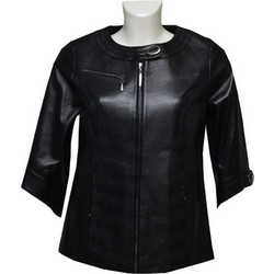 Leather 100 Γυναικείο Μπουφάν Δερμάτινο Κοντό Μαύρο 07-W-2016