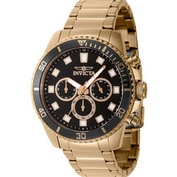 Invicta Pro Diver Ανδρικό Ρολόι Χρονογράφος με Χρυσό Μεταλλικό Μπρασελέ 46054