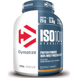 Dymatize ISO100 Hydrolyzed Choco Peanut Πρωτεΐνη Ορού Γάλακτος Γράμμωσης Χωρίς Λακτόζη 2.26kg