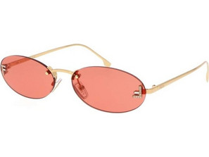 Fendi FE4075US 30S Γυναικεία Γυαλιά Ηλίου Οβάλ Μεταλλικά Χρυσά με Ροζ Φακό