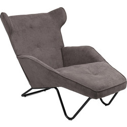 Pakoworld Πολυθρόνα Relax με Υποπόδιο Ανθρακί Totely 255-000055