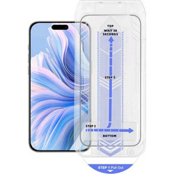 Vivid Full Face w/ Applicator Tempered Glass Black (iPhone 16 Pro Max)