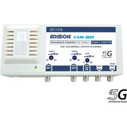 Edision CAM-300 5G Ενισχυτής Σήματος Κεραίας Τηλεόρασης Κεντρικός 34dB 2xUHF-VHF