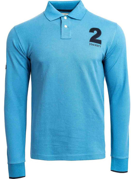 Hackett Ανδρική Μπλούζα Polo Μακρυμάνικη Γαλάζια HM550025-596