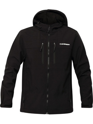 Emerson Hooded Bonded Ανδρικό Μπουφάν Χειμωνιάτικο Softshell Μαύρο 242.EM11.06-004
