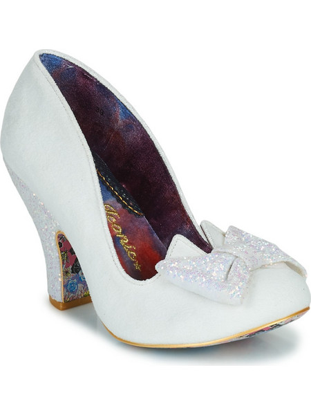 Irregular Choice Γόβες με Χοντρό Ψηλό Τακούνι Φιόγκο & Στρας Λευκές 4135-14CB