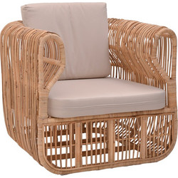 Pakoworld Fajole Πολυθρόνα Κήπου Rattan Καφέ 344-000008