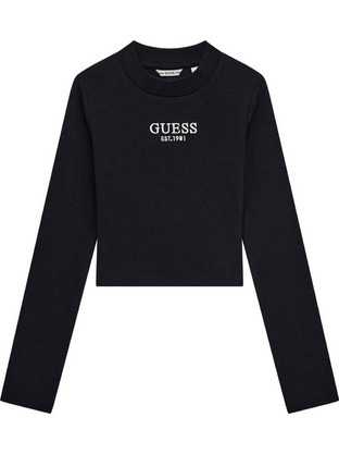 Guess Παιδικό Crop Top Μακρυμάνικο Μαύρο J4YI49KBZP4-JBLK