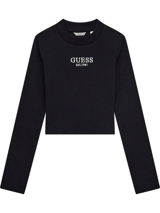 Guess Παιδικό Crop Top Μακρυμάνικο Μαύρο J4YI49KBZP4-JBLK