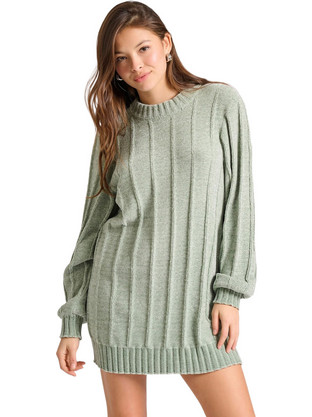 Funky Buddha Mini Καθημερινό Φόρεμα Πλεκτό Πράσινο Mint FBL010-100-13