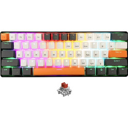Media-Tech MT1258 Μηχανικό Gaming Πληκτρολόγιο 60% με Custom Red Διακόπτες RGB Black White