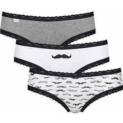 Sloggi 24/7 Weekend Βαμβακερά Γυναικεία Slip με Δαντέλα 3Pack 10209998