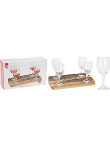 Excellent Houseware Σετ Ποτήρια Κρασιού Γυάλινα Κολωνάτα 200ml 5τμχ DESIGN170485510