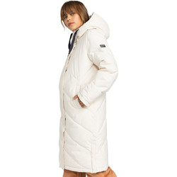 Roxy Ellie Γυναικείο Μπουφάν Χειμωνιάτικο Puffer Μακρύ Λευκό ERJJK03597-TDQ0