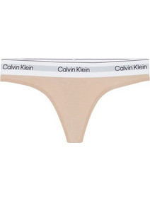 Calvin Klein Βαμβακερό Γυναικείο String Μπεζ 000QF7050E-7NS
