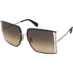 Max Mara MM0120 05A Γυναικεία Γυαλιά Ηλίου Τετράγωνα Μεταλλικά Χρυσά με Καφέ Φακό