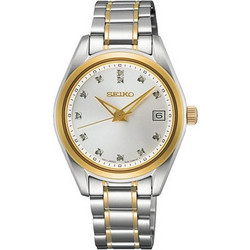 Seiko Γυναικείο Ρολόι με Ασημί Χρυσό Μεταλλικό Μπρασελέ SUR582P1