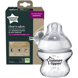 Tommee Tippee Closer To Nature Πλαστικό Μπιμπερό με Θηλή Σιλικόνης κατά των Κολικών 0+ Μηνών Transparent 150ml 42243785