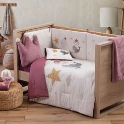 Nef-Nef Sparkle Friends Βρεφικό Πάπλωμα Κούνιας 140x110cm Φούξια Λευκό
