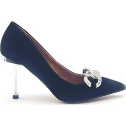 MariaMare Γόβες Suede με Τακούνι Στιλέτο με Στρας Navy Μπλε 63315