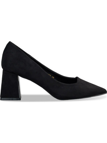 Envie Shoes Γόβες Suede με Χοντρό Ψηλό Τακούνι Μαύρες E45-20257-34