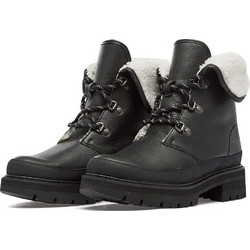 Clarks Orianna Turn Γυναικεία Αρβυλάκια Δερμάτινα με Χοντρό Χαμηλό Τακούνι Αδιάβροχα με Γούνα 26167879