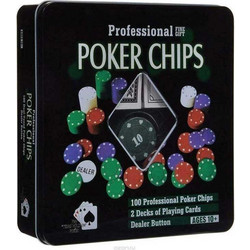Σετ 100 Μάρκες Poker σε Μεταλλικό Κουτί με 2 Τράπουλες 51962
