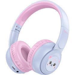 Hoco W60 Ασύρματα Bluetooth Παιδικά Ακουστικά On Ear Ροζ Μωβ
