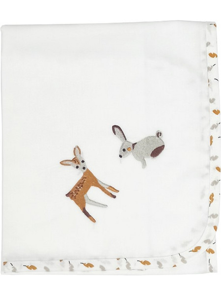 Baby Star Forest Friends Πάνα Αγκαλιάς Χασέ Λευκή 80x80cm 2127