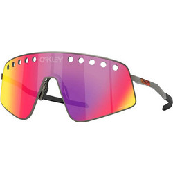 Oakley OO6025 03 Ανδρικά Γυαλιά Ηλίου Μάσκα Μεταλλικά Ασημί με Ροζ Καθρέπτη Φακό