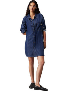 Calvin Klein Mini Καθημερινό Φόρεμα Σεμιζιέ Τζιν Navy Μπλε J20J225008-1BY