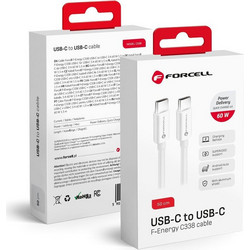 Forcell C338 USB-C to USB-C 60W 0.5m White 5903396219573