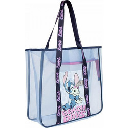 Cerda Lilo & Stitch Υφασμάτινη Τσάντα Θαλάσσης Ώμου Γαλάζια 62x39cm 2100005695