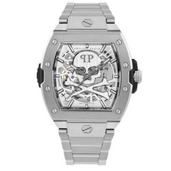 Philipp Plein The Skeleton Ανδρικό Ρολόι Αυτόματο με Ασημί Μεταλλικό Μπρασελέ PWJFA0425
