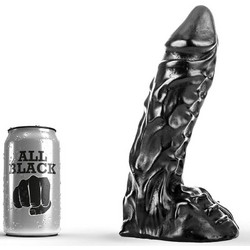 All Black D-221729 Ρεαλιστικό Dildo με Όρχεις 23cm Μαύρο