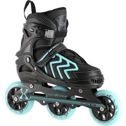 Nils Extreme NA19318 Inline Αυξομειούμενα Rollers Παιδικά Μαύρα Τιρκουάζ
