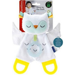 Infantino Glow in the dark Πανάκι Παρηγοριάς Κουκουβάγια με Μασητικό Λευκό B-302035-00