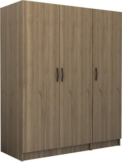 Megapap Τρίφυλλη Ντουλάπα Ρούχων Victoria Καρυδί 150x60x181cm GP100-0081,3