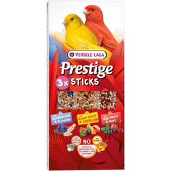 Versele-Laga Prestige Sticks Canaries with Superseeds & Frowers, Mixed Fruit & Dandelion, Red Fruit & Mint 3x30gr