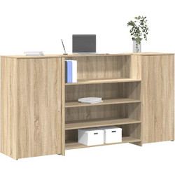 vidaXL Γραφείο Reception Ξύλινο με Βιβλιοθήκη 200x50x103.5cm 3324180