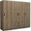 Megapap Τετράφυλλη Ντουλάπα Ρούχων Victoria Καρυδί 200x60x181cm GP100-0103,3