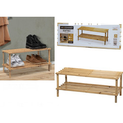 ArteLibre Παπουτσοθήκη Ξύλινη WoodHandy Καφέ M74xΠ26xY30cm 2 τεμ 06512595