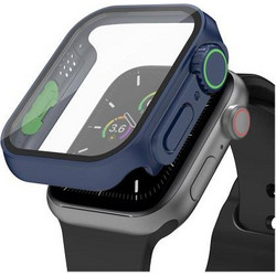 AHAstyle WG115 Πλαστική Θήκη Tempered Glass για Apple Watch 7 / 8 / 9 45mm Μπλε
