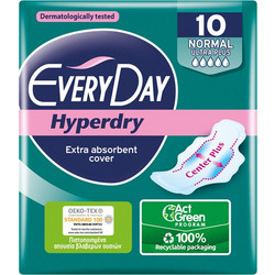 EveryDay Hyperdry Normal Ultra Plus Σερβιέτες με Φτερά για Κανονική Ροή 5 Σταγόνες 10τμχ