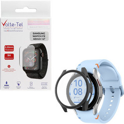 Volte-Tel Πλαστική Θήκη Tempered Glass για Samsung Galaxy Watch FE 40mm Μαύρη