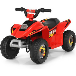 Costway Quad Ηλεκτροκίνητη Παιδική Γουρούνα 6V Κόκκινη